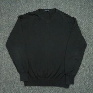 Canali Sweater Men‎ Extra Large Black V Neck Jumper Italy Quiet Luxury XL